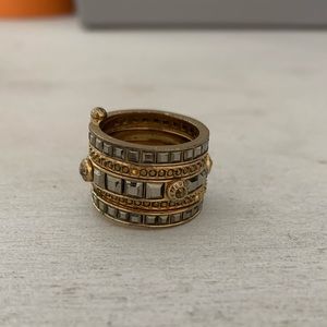 Henri Bendel stacked ring in antique gold
